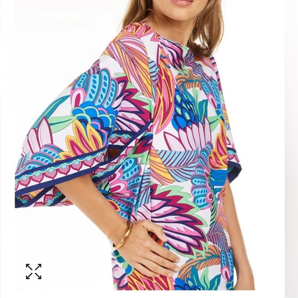 Trina Turk Paradise Plume plus size coverup - Picture 2 of 3